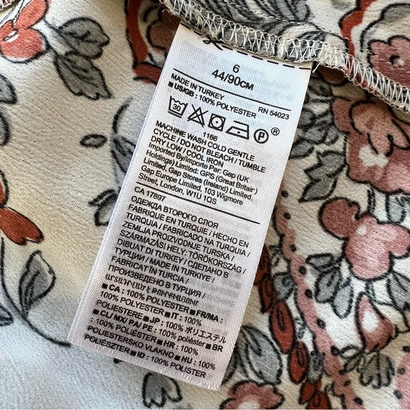 Banana Republic Paisley & Floral Printed Kerchief Hem Dress US6 $159 - Picture 15 of 15